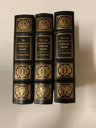 Easton Press 3 Volume Book Set The Adventures Of Sherlock Holmes A.  Conan Doyle