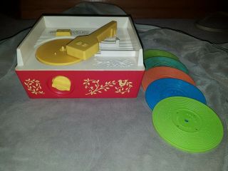 Fisher - Price Music Box Record Player - 1971 Vintage - - With 5 Discs 995