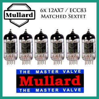 6x Mullard 12ax7 / Ecc83 | Matched Sextet / Six Tubes