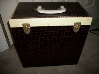 VINTAGE LP RECORD CARRIER CASE WITH LOCK & KEY - 5