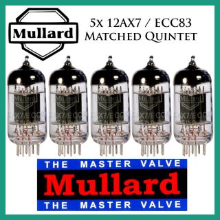 5x Mullard 12ax7 / Ecc83 | Matched Quintet / Five Tubes |