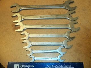 Vintage Blue - Point 7pc Double Open End Wrench Set 1/2 " To 1 - 1/4 "