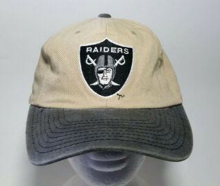 Vintage Oakland Raiders Strapback Hat Cap Nfl Football Heavy Twill
