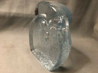 Vtg MCM BLENKO Art Glass OWL Bird Bookend Ice Sculpture Figurine by Joel Myers 4