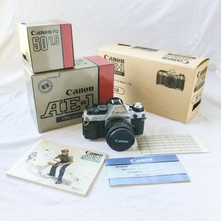 Canon Ae - 1 Program 35mm Slr With 50mm F/1.  8 Mf Lens Parts,  Please Read