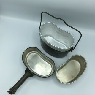 Vintage Military 3 Piece Mess Kit MM 89 HSZ 81 MM 80 3