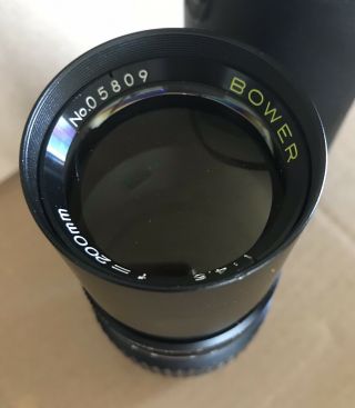 Vintage Bower 1:4.  5 F=200mm Lens,  No.  05809 -.