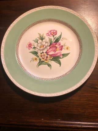 (5) Vintage Homer Laughlin Eggshell Georgian Dinner Plates 9 7/8” Soft Green