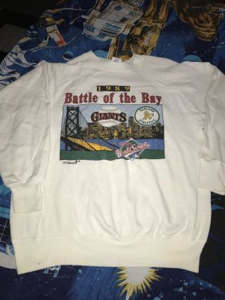 Vtg 1989 Battle Of The Bay World Series Sf Giants Oakland A’s Logo 7 Sweatshirt