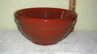 Vintage Bauer Pottery 18 Ringware Ribbed Mixing Bowl Rust Brown Ribbed