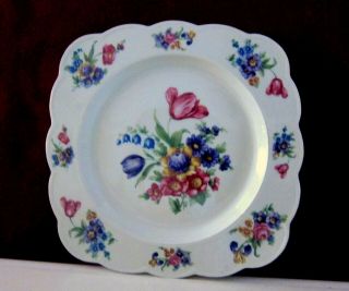Vintage Royal Bayreuth Hand Painted Flowers Rectangular Cake Plate