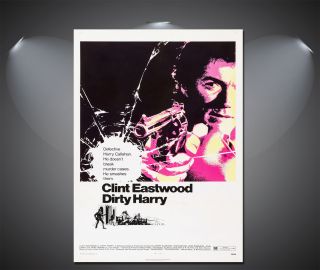 Dirty Harry Clint Eastwood Vintage Movie Poster - A1,  A2,  A3,  A4 Available
