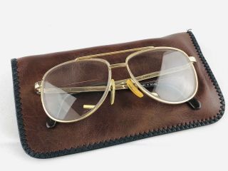 Vintage Rodenstock Eyeglasses Frames Gm 135 Gold Aviator Bar Malta 14mm
