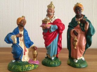 Vintage Hand Painted Italy Nativity Figures - 3 Wise Men