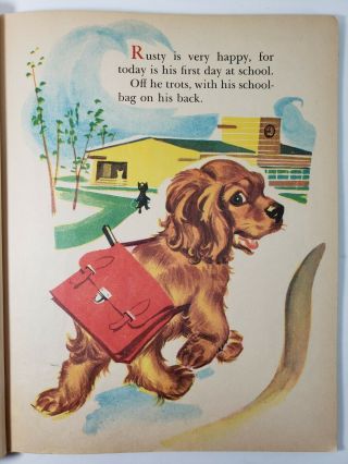 Rusty Goes to School,  Pierre Probst,  Little Golden Book,  1962 4