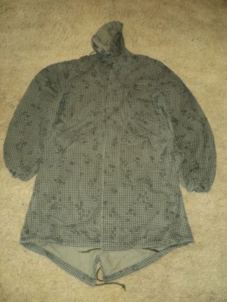 Vintage Authentic Us Military Issue Night Camo Desert Parka Small