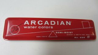 Vintage Arcadian Water Colors In Tin Container,  Binney & Smith Inc. ,  No.  625