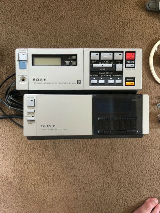 Sony SL - 2000 & TT - 2000 Betamax Tuner & Video Recorder Unit.  Complete 4