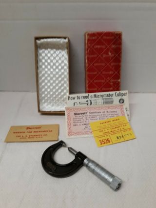 Vintage Starrett Compactor Micrometer Screw Thread 0 - 7/8 " 210a - P