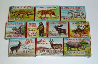 4 Vintage 1960s Marx Animal Kingdom,  10 Figures In Boxes,