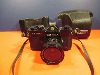 VINTAGE YASHICA TL ELECTRO 35 mm SLR CAMERA w/t CASE,  STRAP - 3