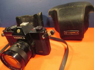 VINTAGE YASHICA TL ELECTRO 35 mm SLR CAMERA w/t CASE,  STRAP - 6