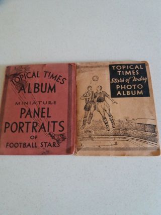 2 Vintage Topical Times Photograph Albums Of Football Stars