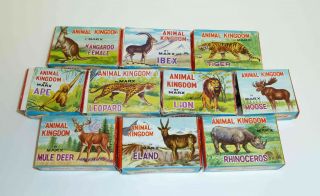 3 Vintage 1960s Marx Animal Kingdom,  10 Figures In Boxes,