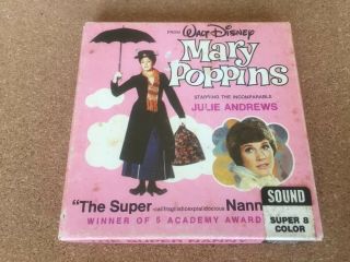 Mary Poppins The Nanny 8mm Color Sound Movie Film Reel Julie Andrews