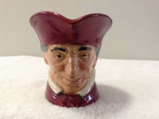 Vintage Royal Doulton Porcelain Small 3 1/2 " Cardinal Toby Jug Character Mug