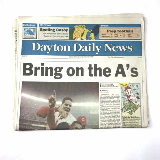 Vintage Newspaper Mlb Cincinnati Reds Baseball World Series Dayton Daily 1990
