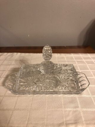 Vintage Hand Cut 24 Lead Crystal By Majestic Covered Butter Dish European 2