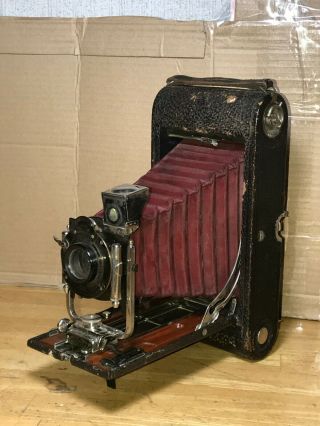 Antique Eastman Kodak No.  3 A Folding Pocket Camera With Red Bellows