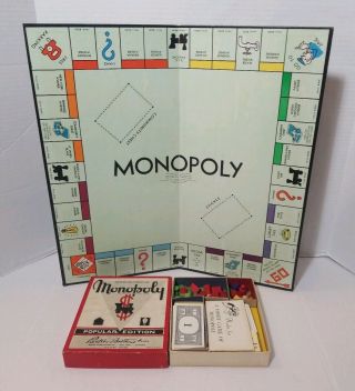 Vintage Monopoly Game Popular Edition Parker Brothers 1952 Complete Great Shape