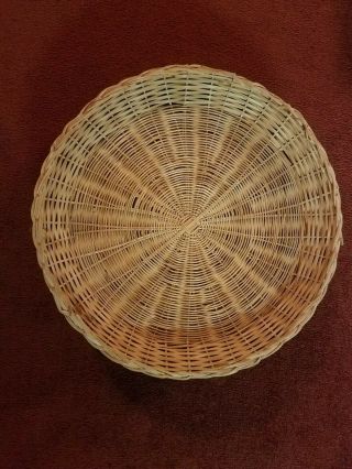 Vintage Paper Plate Holder.  Natural Color Wicker.  10 In All.  Picnic Perfect