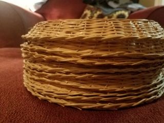 Vintage Paper Plate Holder.  Natural Color Wicker.  10 in all.  Picnic perfect 4