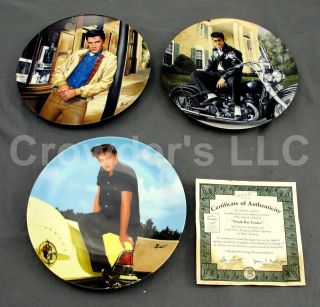 Set Of 3 Collectible Vintage Elvis Presley Plate Limited Edition By Bruce Emmett