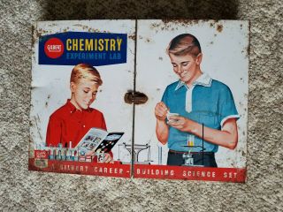 Vintage Gilbert Chemistry Experiment Lab Set 12067 In Metal Box