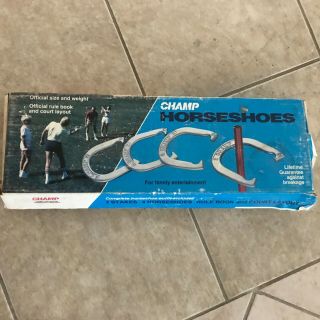 Vintage Set Champ Horseshoes For Game Complete Set
