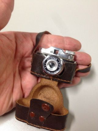 Vintage Crystar Subminiature Mini Spy Camera W/leather Case