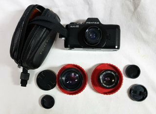 Asahi Pentax Auto 110 SLR Vintage Film Camera set with 3 lenses,  filters & case 3