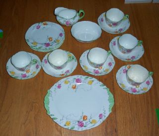 Royal Paragon Sweet Pea 21 Pc Vintage Fine China Party Tea Set Made In England