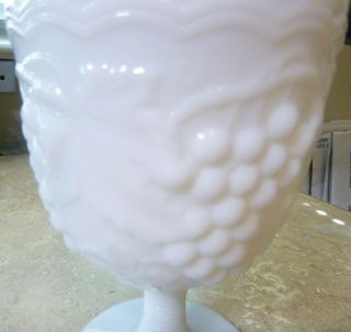 Vintage Imperial Glass Milk Glass Water Goblet/Cup/Glass Grape Pattern Set of 6 7