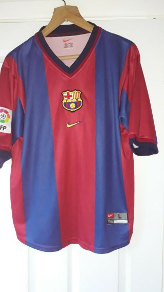 Barcelona Vintage Football Shirt Nike Home 1998/99 Size L