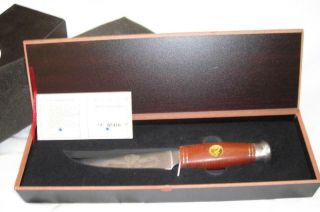 Vintage Falkner Buffalo Bill Bowie Knife W Box And Certificate Of Authenticity