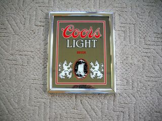 Vintage 1987 Coors Light Mirror Beer Sign 14 1/2 " By 18 "
