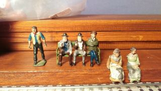 6 Vintage Lead Toy Train Figures O O27 Gauge
