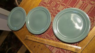 3 Vintage Red Wing Village Green Salad Plates 8 - 1/4 "