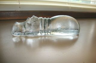 Vintage Kosta Boda Glass Hippo Zoo Series Animal Figurine Paperweight