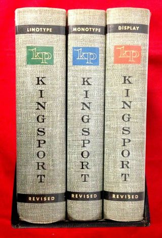 The Kingsport Book Of Typeface Vol.  1,  2,  &3 (linotype,  Monotype,  Display) Hb,  1957